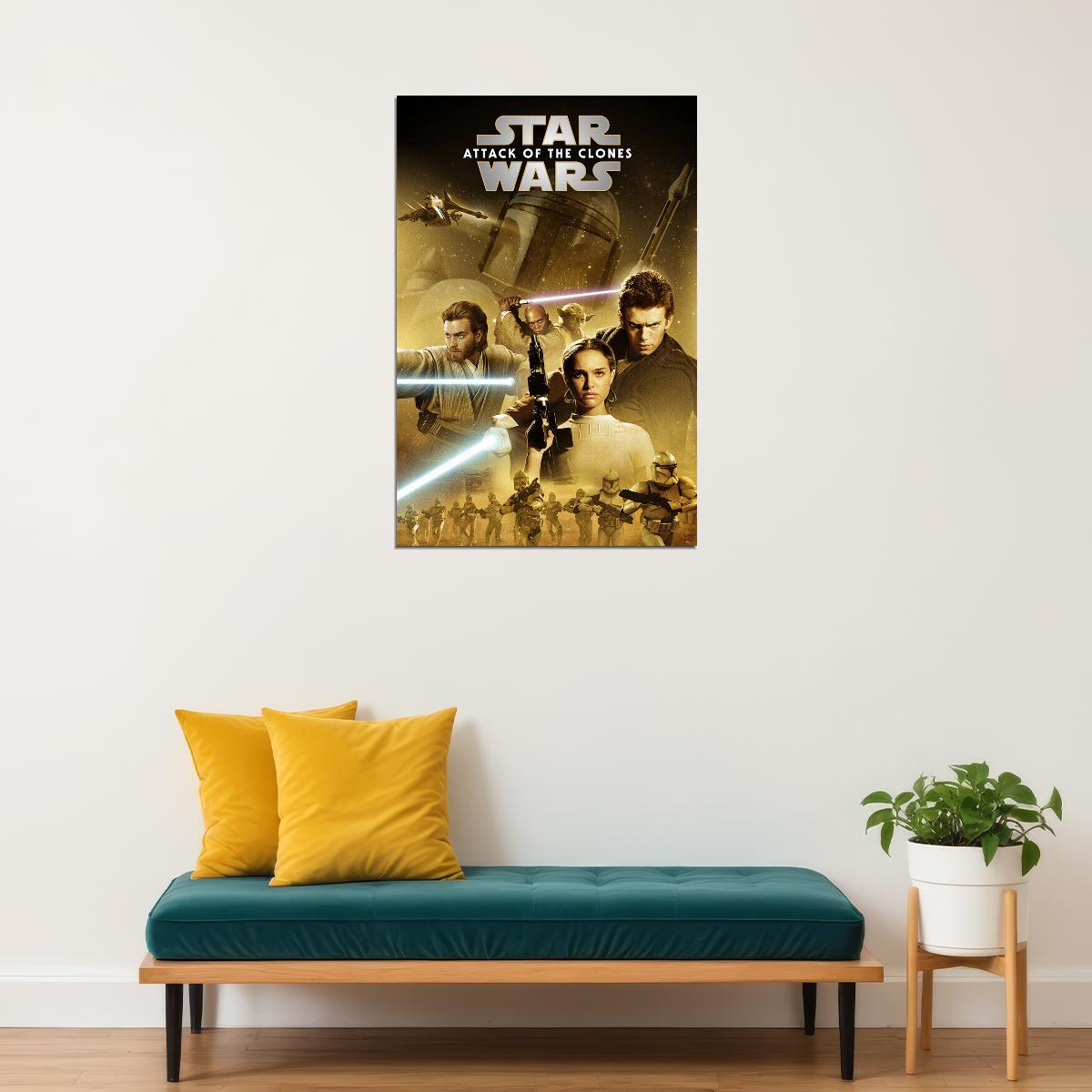 Star Wars Ii Attack Of The Clones 2002 Movie Poster Wall Art Print Home Wall Decor - xonomax