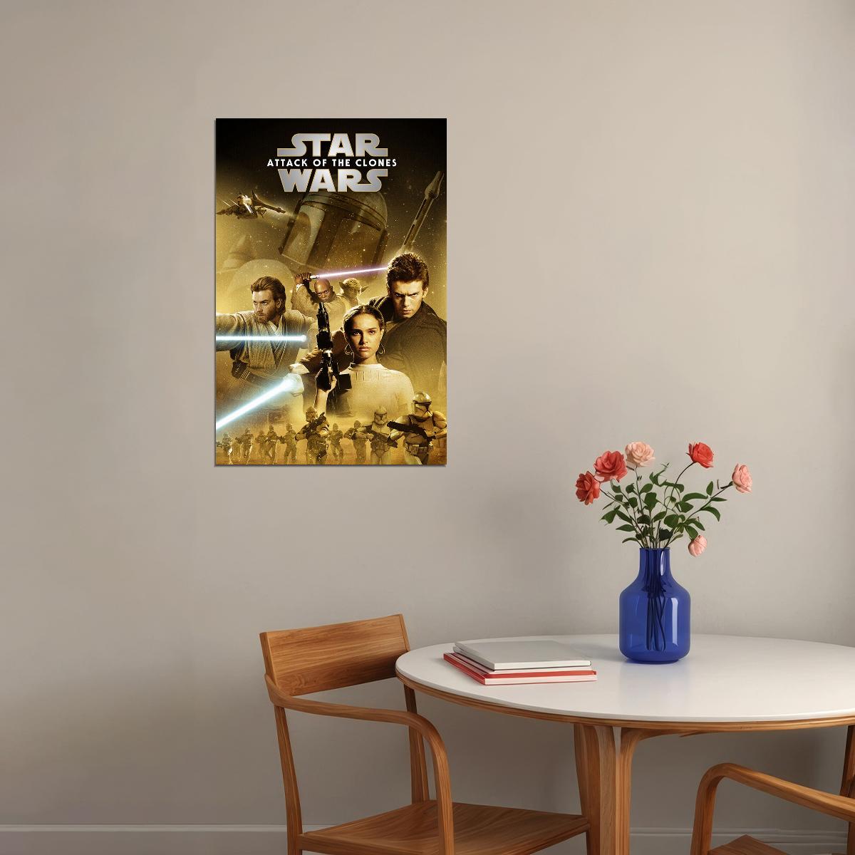 Star Wars Ii Attack Of The Clones 2002 Movie Poster Wall Art Print Home Wall Decor - xonomax