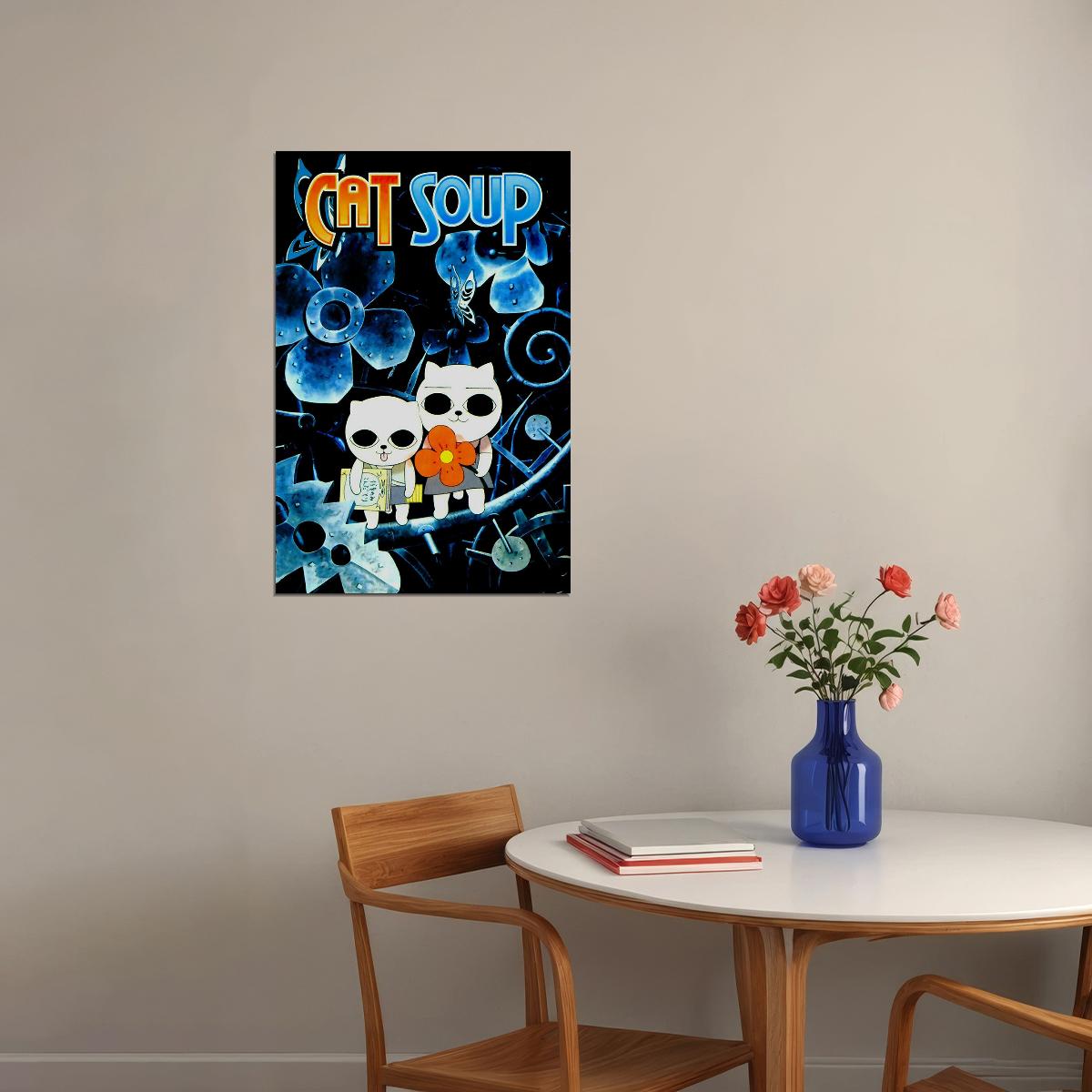 Cat Soup Comedy Horror Adventure Japanese Anime Short Film Poster Wall Art Print Home Wall Decor - xonomax