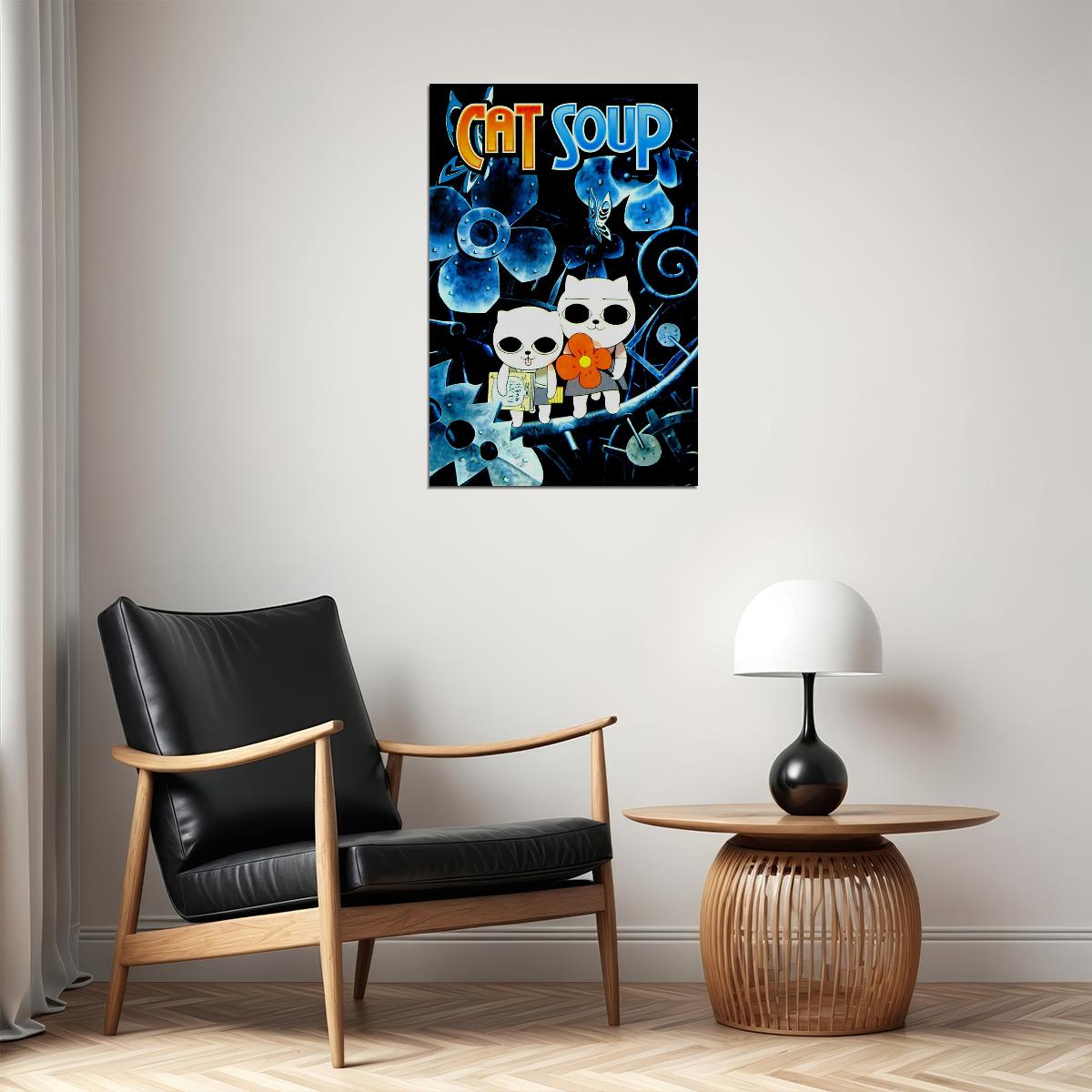 Cat Soup Comedy Horror Adventure Japanese Anime Short Film Poster Wall Art Print Home Wall Decor - xonomax
