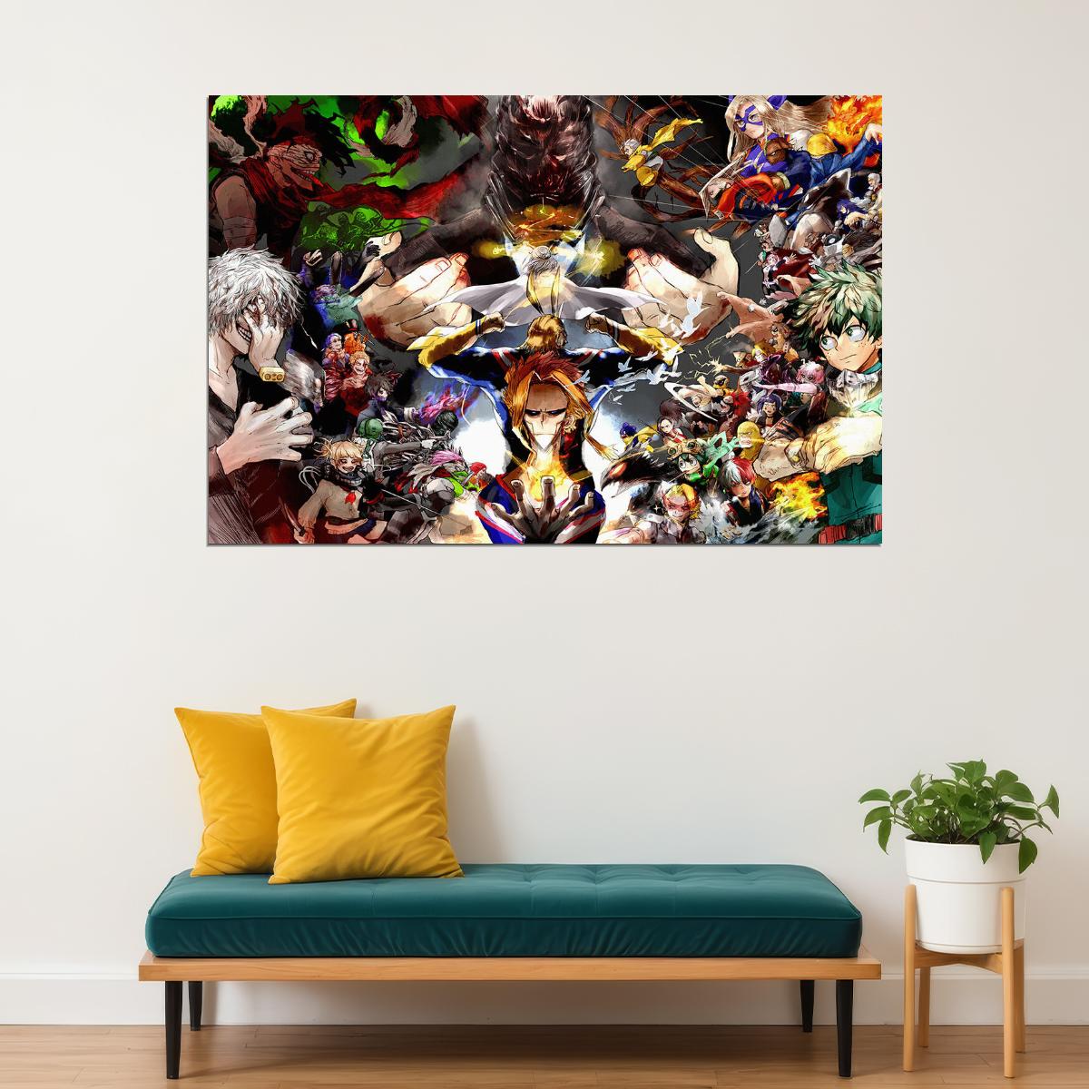 The Characters Of My Hero Academia Japan Action Anime Poster Wall Art Print Home Wall Decor - xonomax