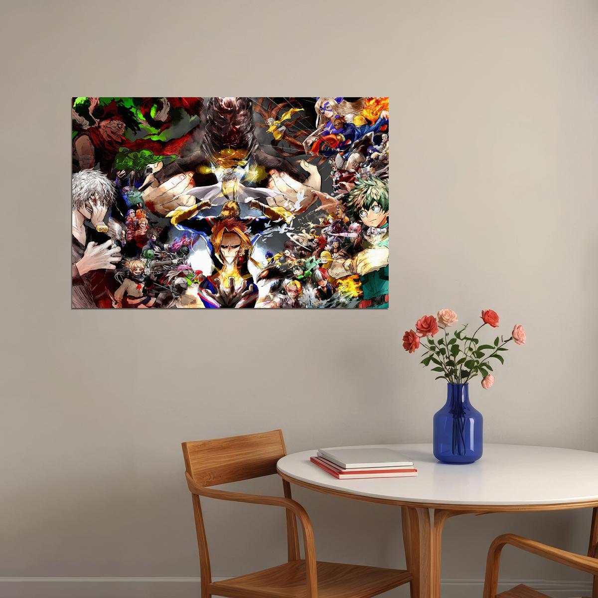 The Characters Of My Hero Academia Japan Action Anime Poster Wall Art Print Home Wall Decor - xonomax