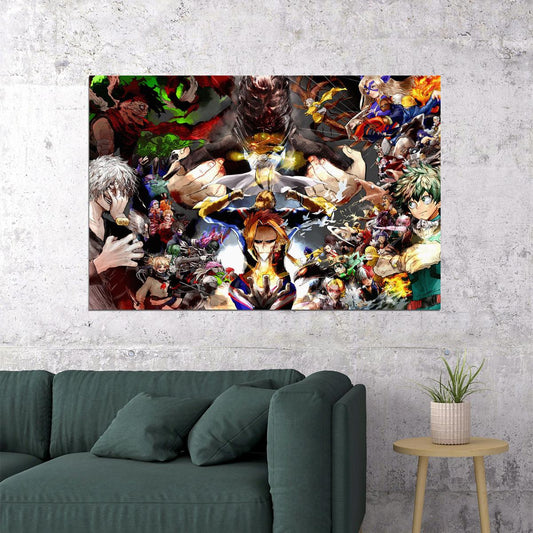 The Characters Of My Hero Academia Japan Action Anime Poster Wall Art Print Home Wall Decor - xonomax