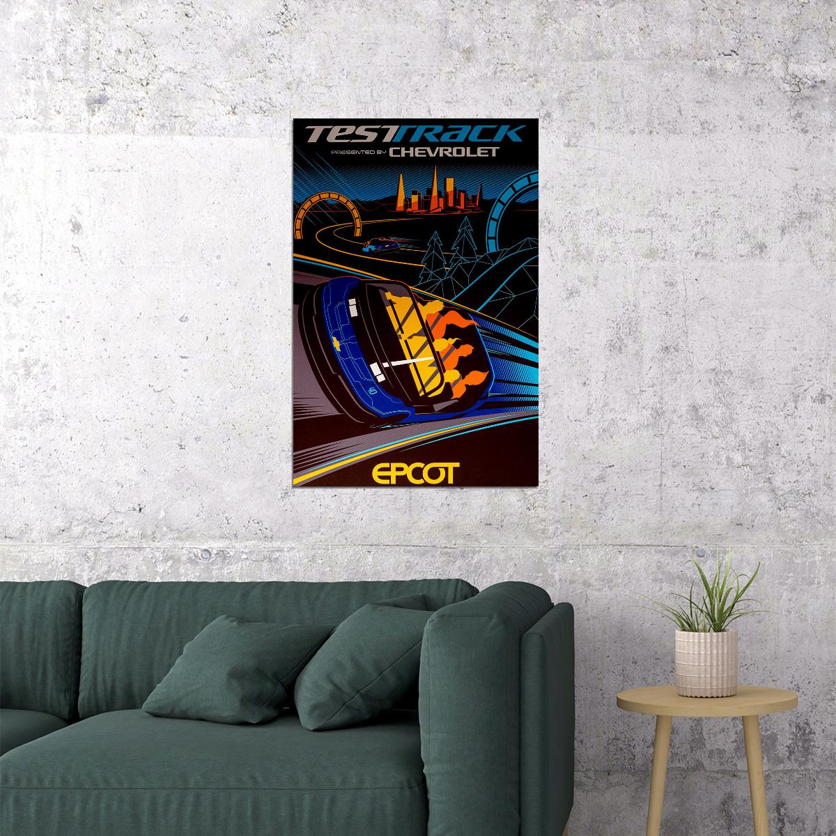 Epcot Center Attraction Test Track Poster Wall Art Print Home Wall Decor