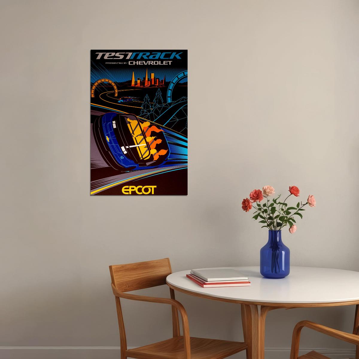 Epcot Center Attraction Test Track Poster Wall Art Print Home Wall Decor