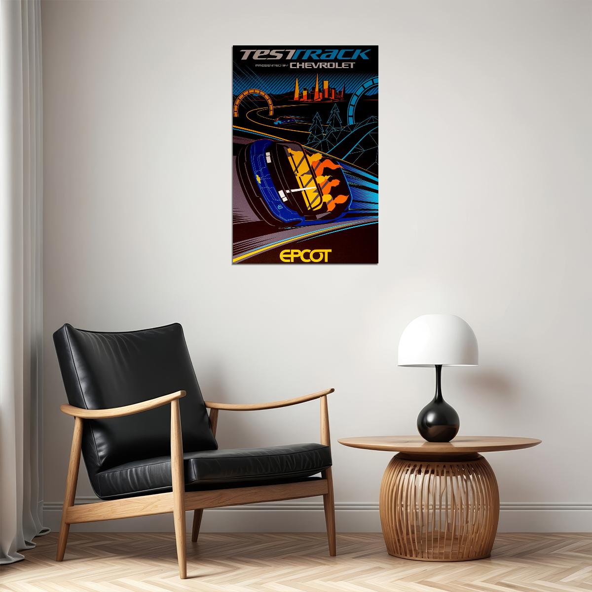 Epcot Center Attraction Test Track Poster Wall Art Print Home Wall Decor