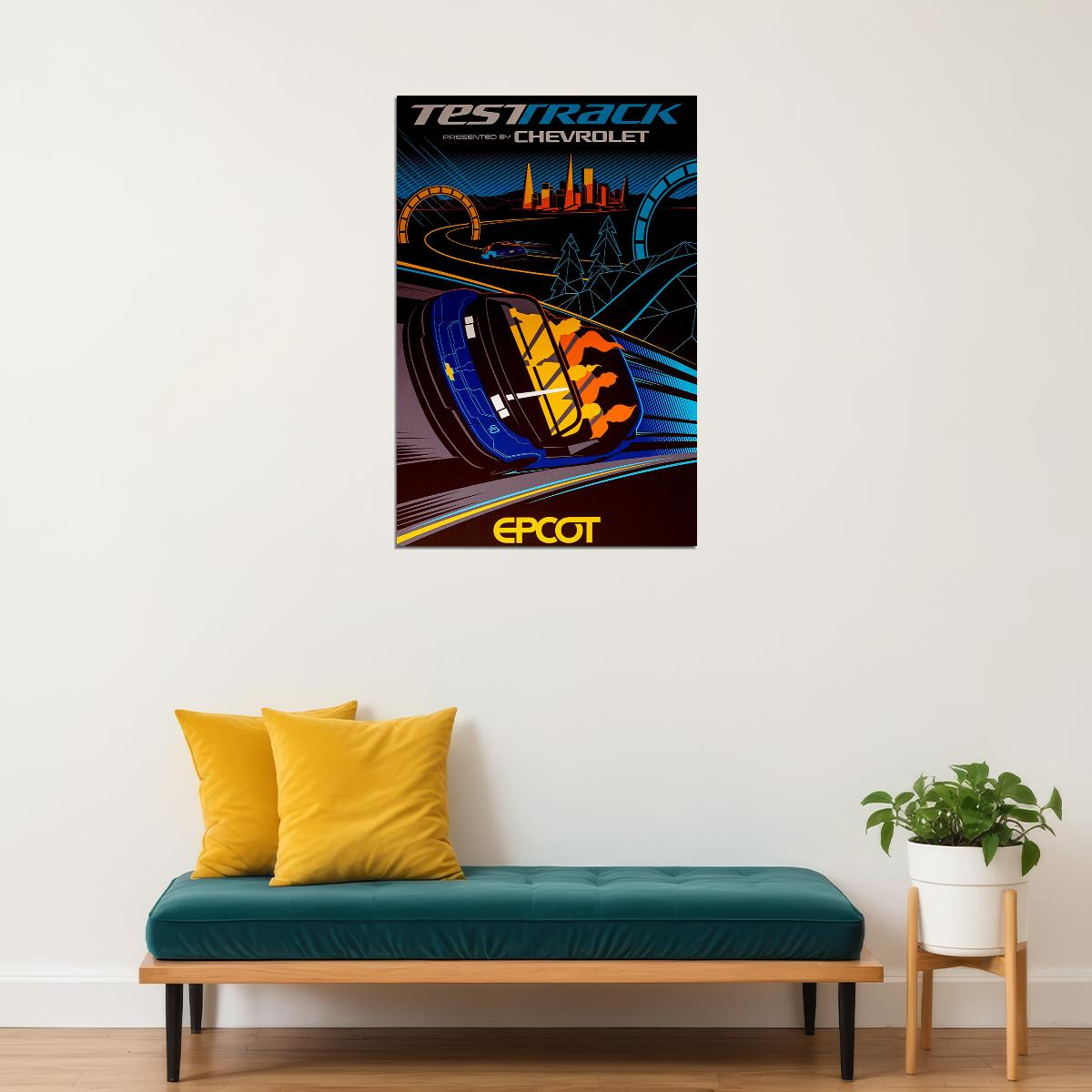 Epcot Center Attraction Test Track Poster Wall Art Print Home Wall Decor