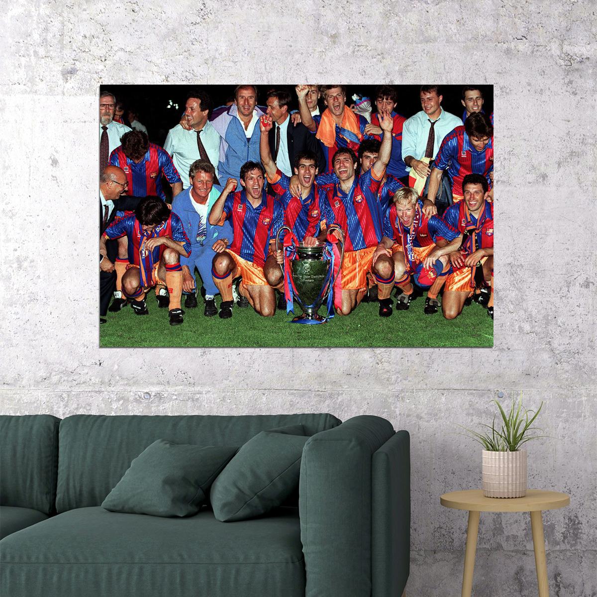 1991-92 Champions League Winners Barcelona Poster Wall Art Print Home Wall Decor - xonomax