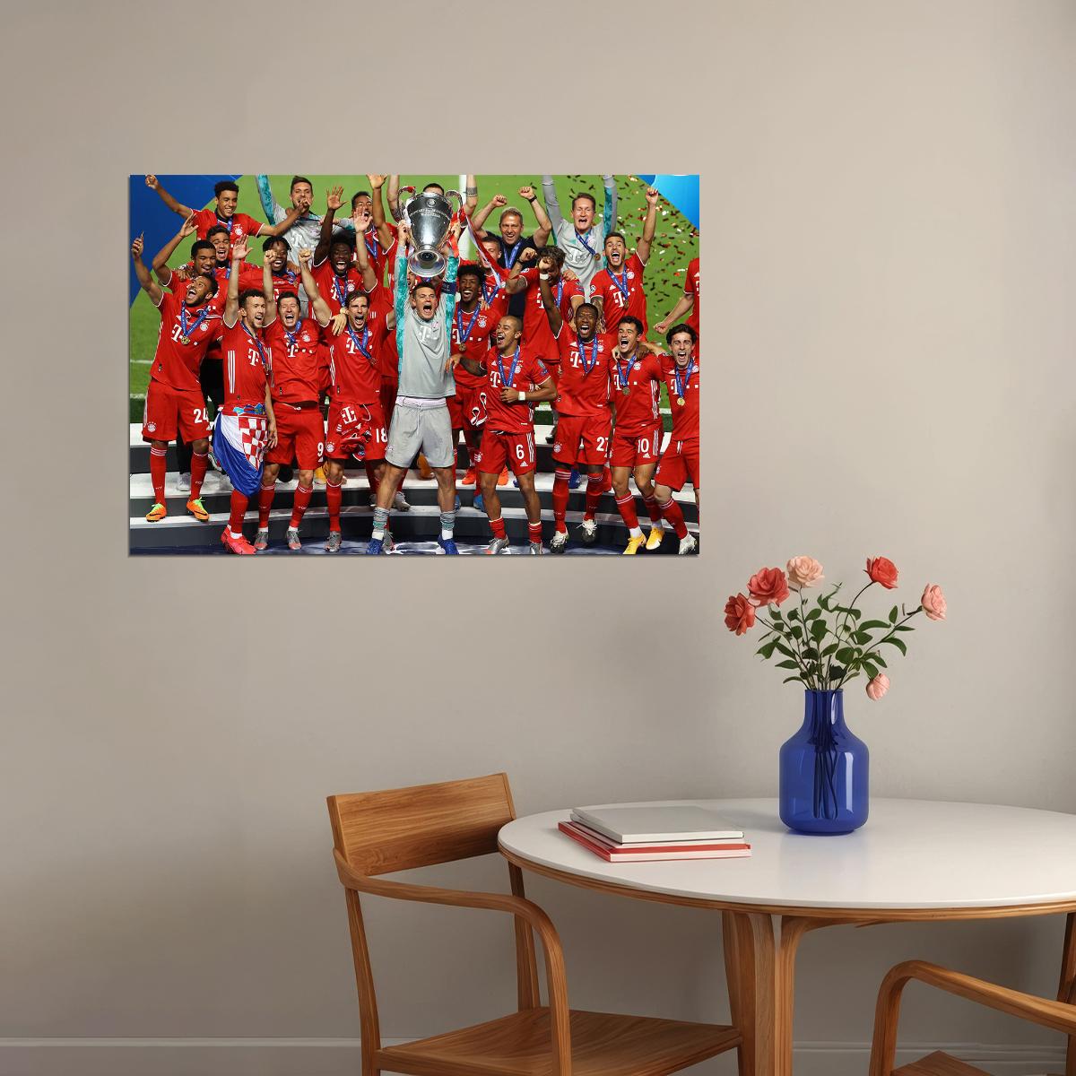 2019-20 Champions League Winners Bayern Munih Poster Wall Art Print Home Wall Decor - xonomax