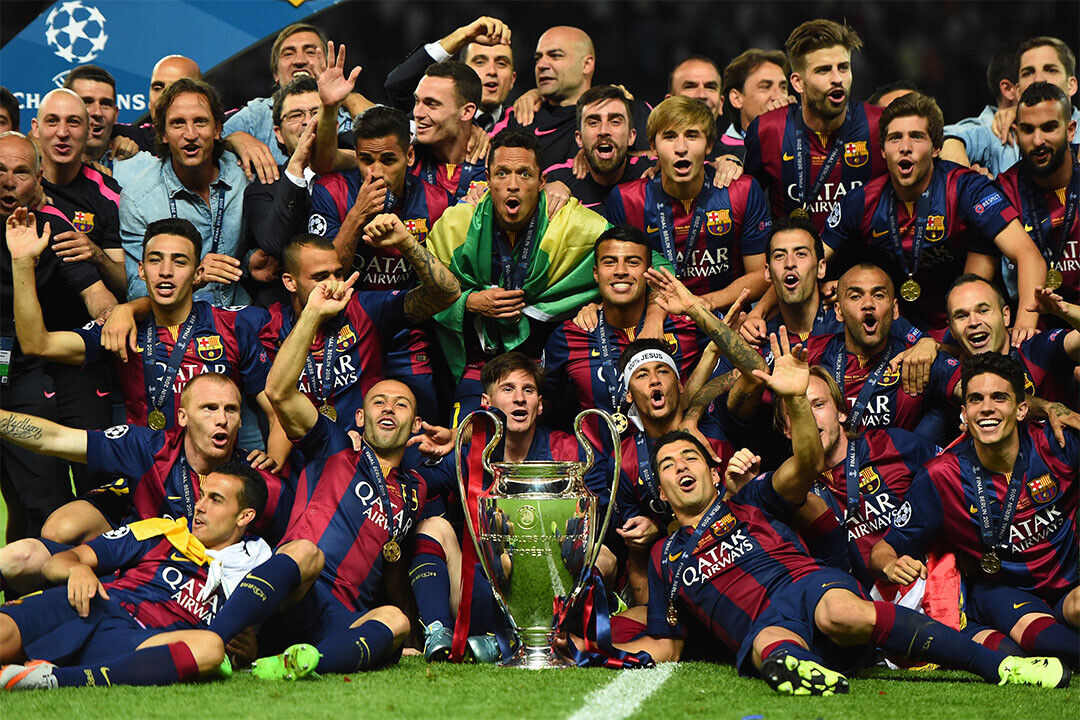 2014-15 Champions League Winners Soccer Barcelona Poster Wall Art Print Home Wall Decor - xonomax