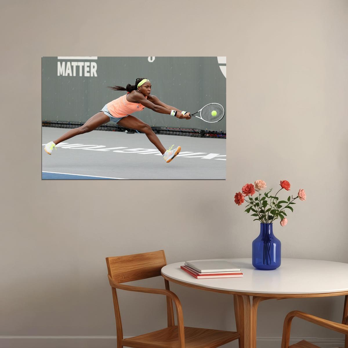 Coco Gauff American Tennis Player Athlete Poster Wall Art Print Home Wall Decor - xonomax
