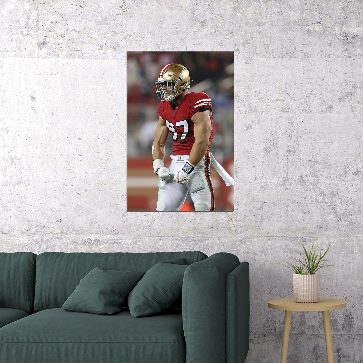 Nick Bosa San Francisco 49ers American Football Player Poster Wall Art Print Home Wall Decor - xonomax