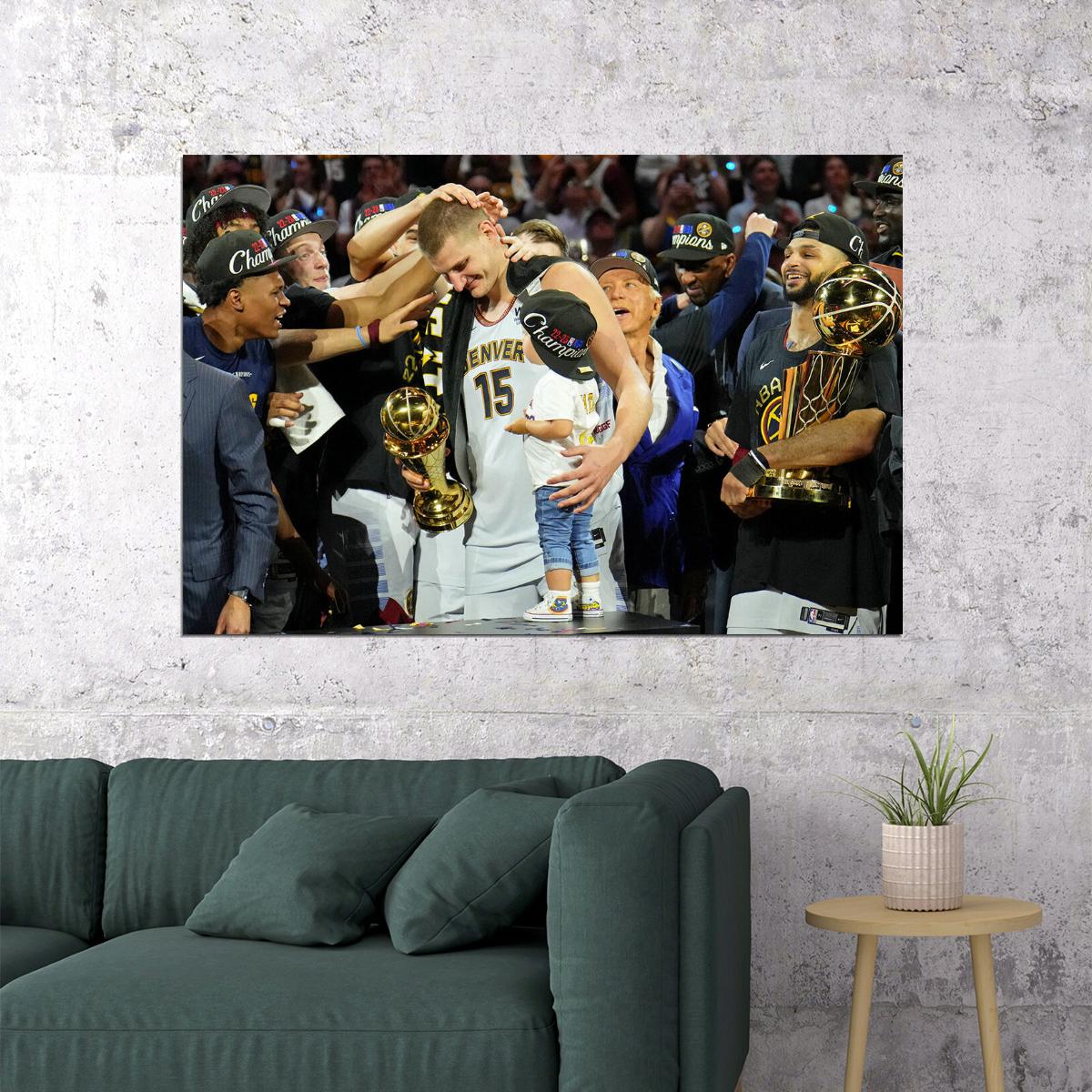 Nikola Jokic Athlete 15 Denver Nuggets Basketball Team Poster Wall Art Print Home Wall Decor - xonomax
