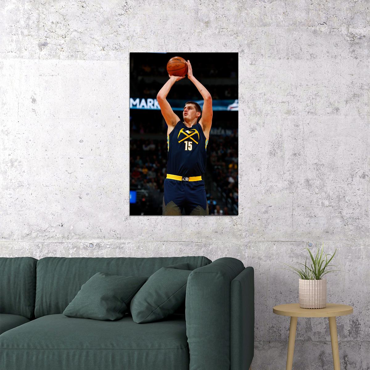 Nikola Jokic Basketballer Denver Nuggets Basketball Team Poster Wall Art Print Home Wall Decor - xonomax