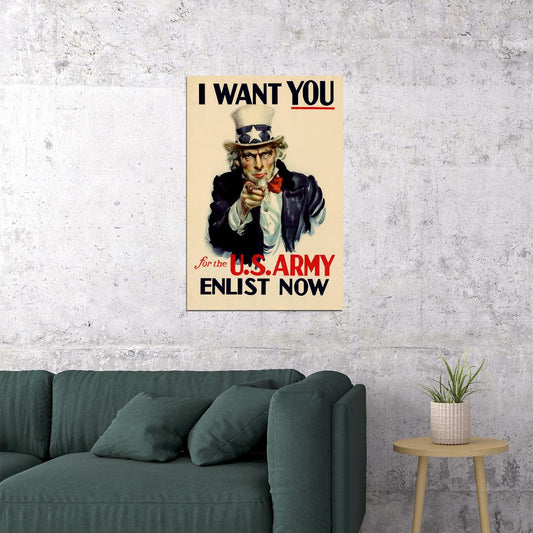 Uncle Sam Wants You U.s. Army Recruiting Poster Wall Art Print Home Wall Decor - xonomax