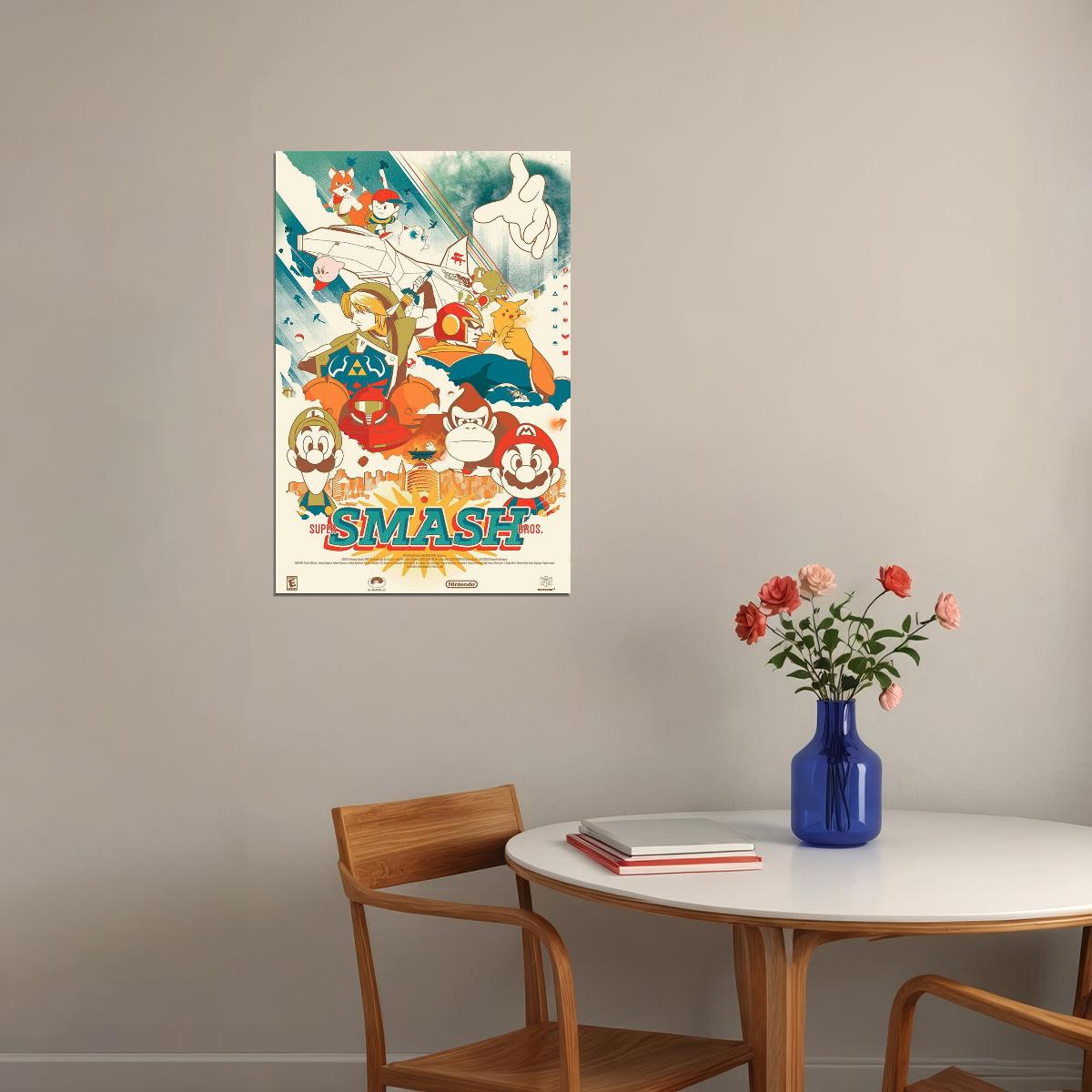 Super Smash Bros Melee Animation Adventure Poster Wall Art Print Home Wall Decor - xonomax