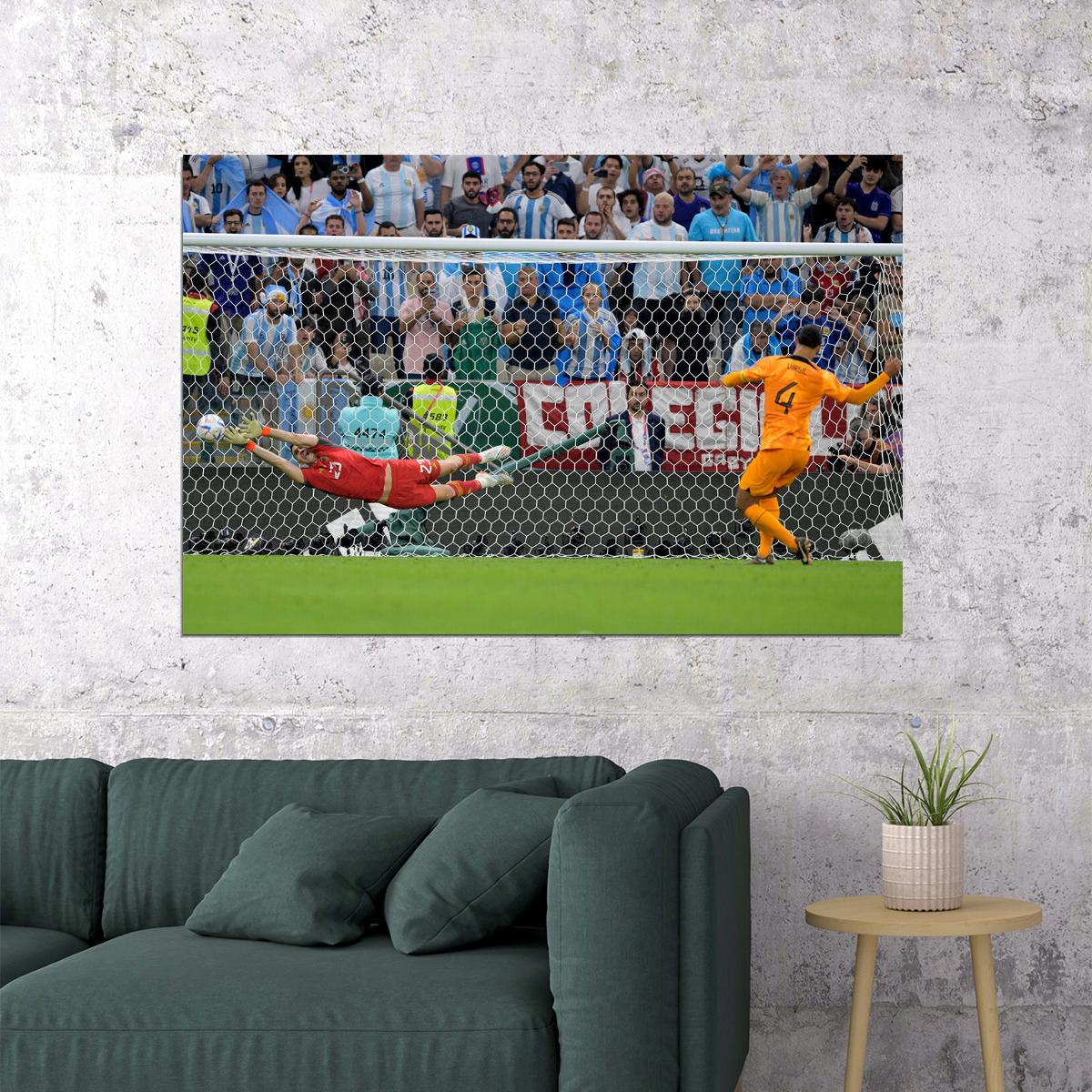 Argentina Goalkeeper Martinez Penalty Save World Football Fans Poster Wall Art Print Home Wall Decor - xonomax