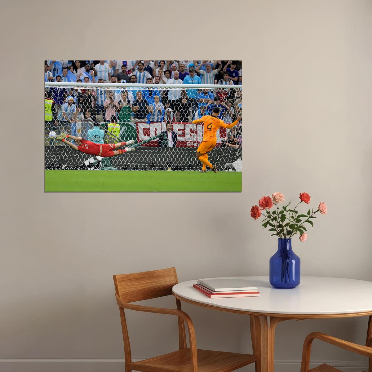 Argentina Goalkeeper Martinez Penalty Save World Football Fans Poster Wall Art Print Home Wall Decor - xonomax