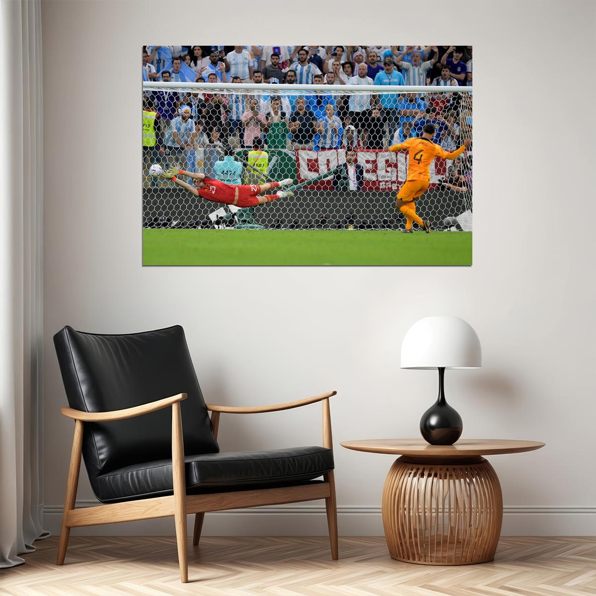 Argentina Goalkeeper Martinez Penalty Save World Football Fans Poster Wall Art Print Home Wall Decor - xonomax
