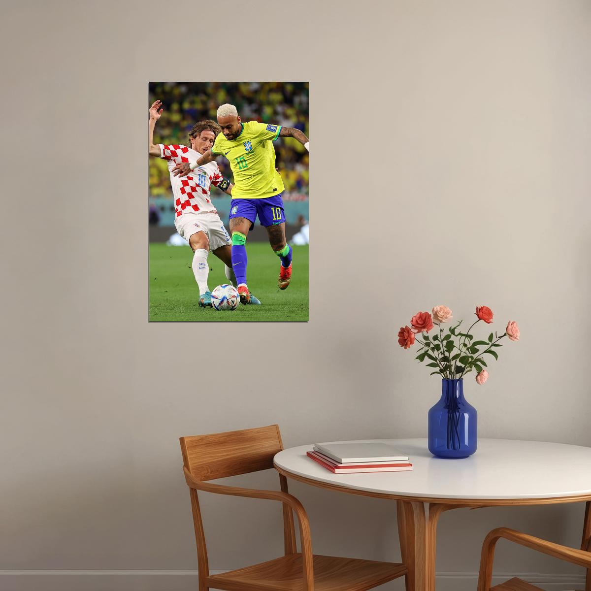 Neymar Luka Modric Brazil National Team World Cup Poster Wall Art Print Home Wall Decor - xonomax