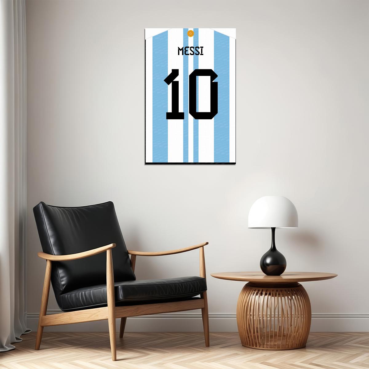 Argentina 10 Lionel Messi World Soccer Championship Poster Wall Art Print Home Wall Decor - xonomax