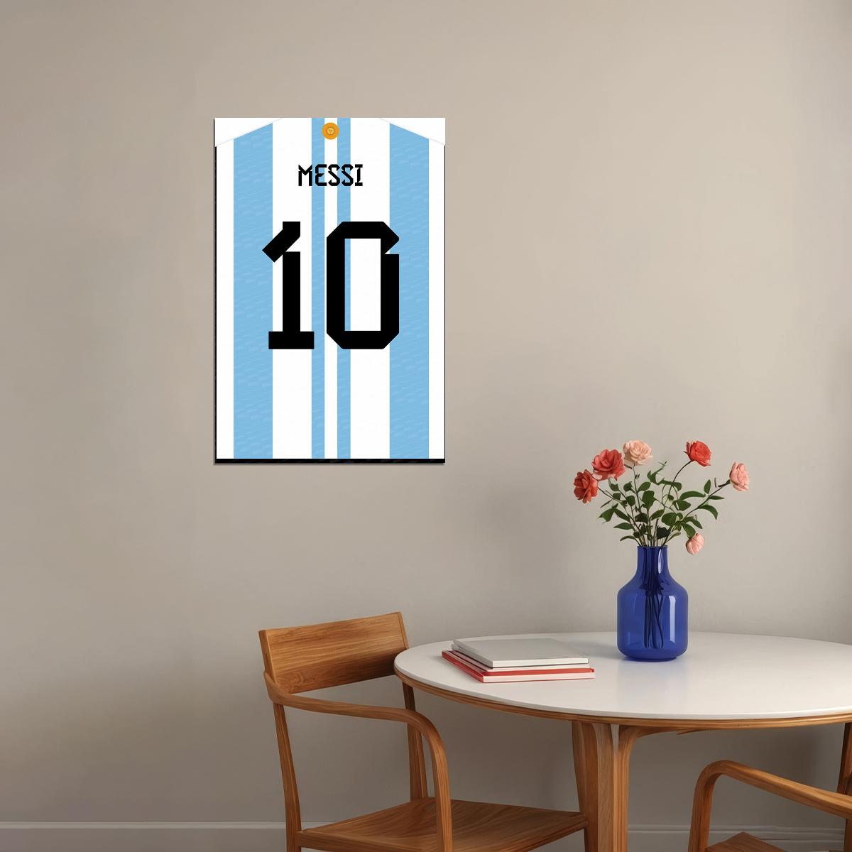 Argentina 10 Lionel Messi World Soccer Championship Poster Wall Art Print Home Wall Decor - xonomax