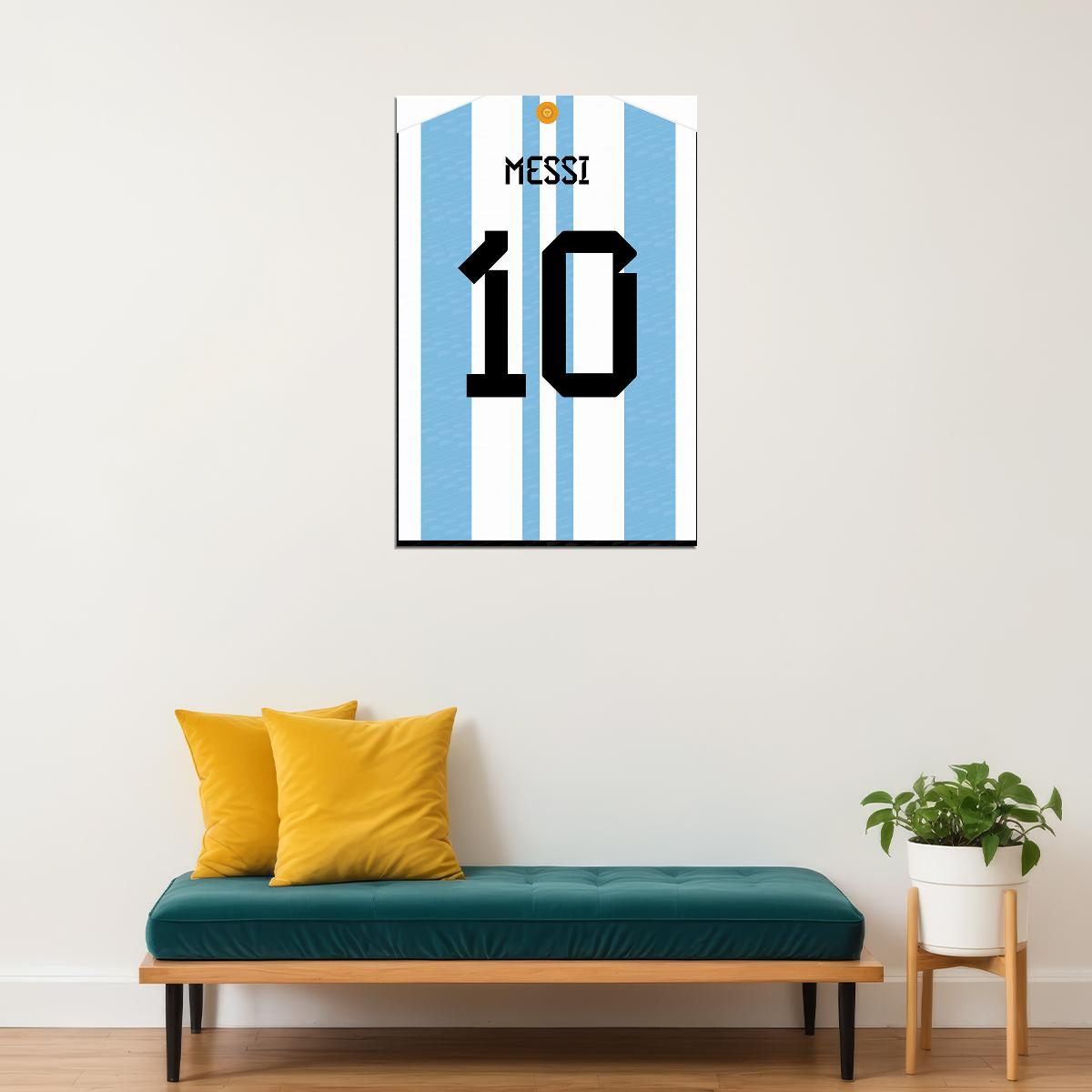Argentina 10 Lionel Messi World Soccer Championship Poster Wall Art Print Home Wall Decor - xonomax