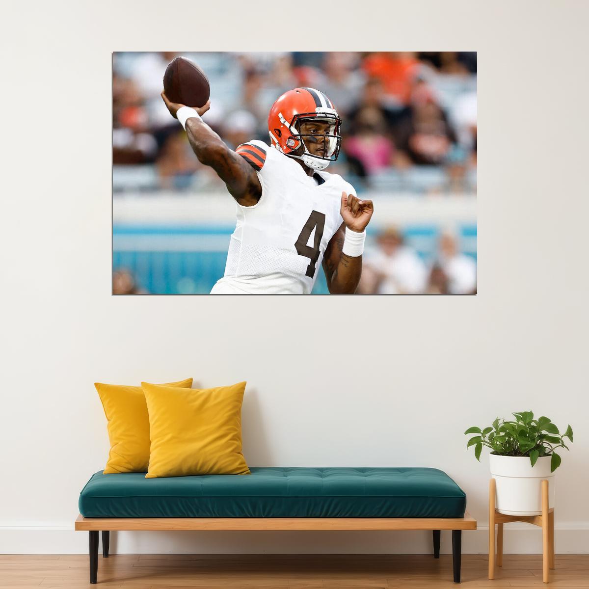 Cleveland Browns Deshaun Watson American Football Player Poster Wall Art Print Home Wall Decor - xonomax