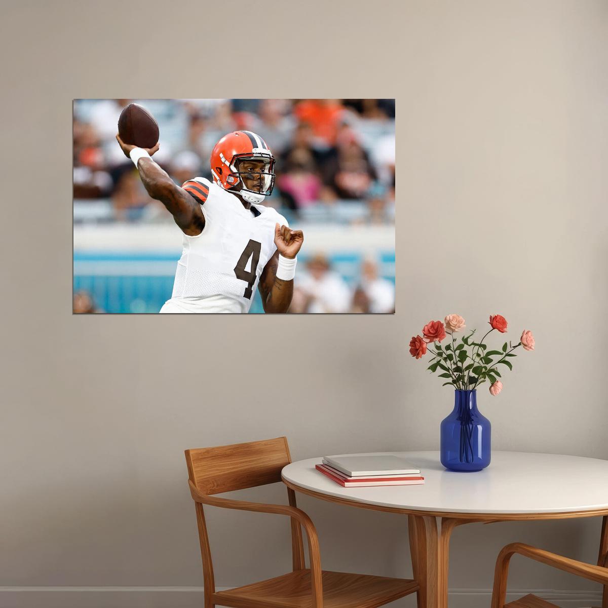 Cleveland Browns Deshaun Watson American Football Player Poster Wall Art Print Home Wall Decor - xonomax