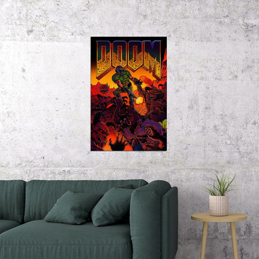 Doom Classic Video Game Adventure Role Playing Poster Wall Art Print Home Wall Decor - xonomax