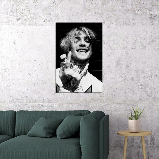 Lil Peep Black And White Picture Poster Wall Art Print Home Wall Decor - xonomax
