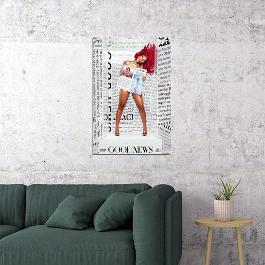 Megan Thee Stallion Cover Good News Music Poster Wall Art Print Home Wall Decor - xonomax
