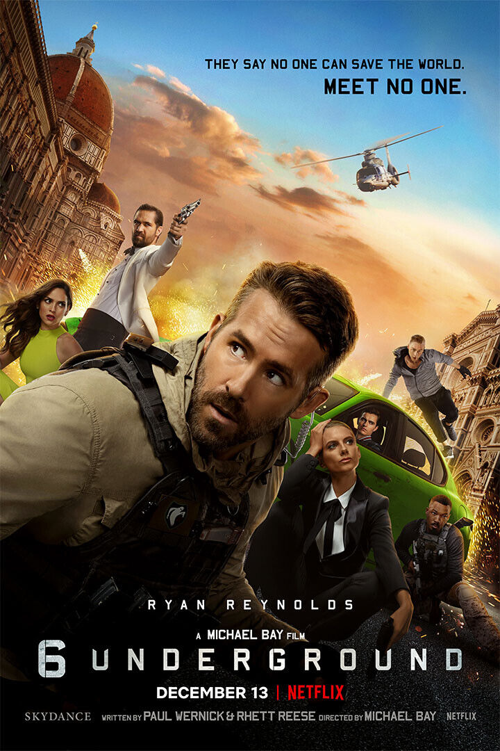 6 Underground 2019 Ryan Reynolds Action Thriller Poster Wall Art Print Home Wall Decor - xonomax