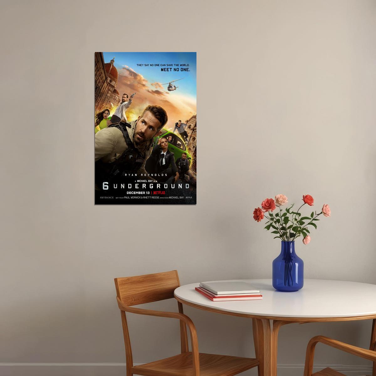 6 Underground 2019 Ryan Reynolds Action Thriller Poster Wall Art Print Home Wall Decor - xonomax