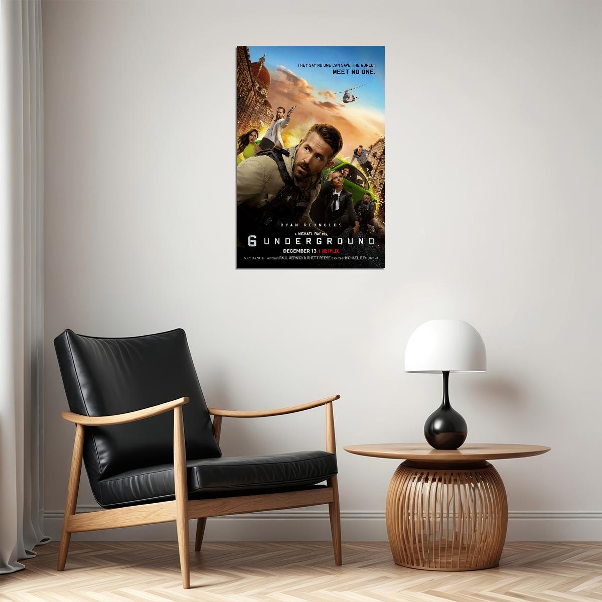 6 Underground 2019 Ryan Reynolds Action Thriller Poster Wall Art Print Home Wall Decor - xonomax