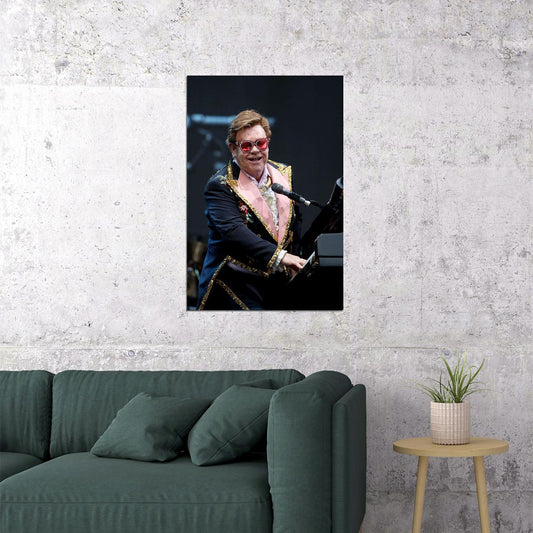 Elton John Playing Piano In Event Photo Poster Wall Art Print Home Wall Decor - xonomax