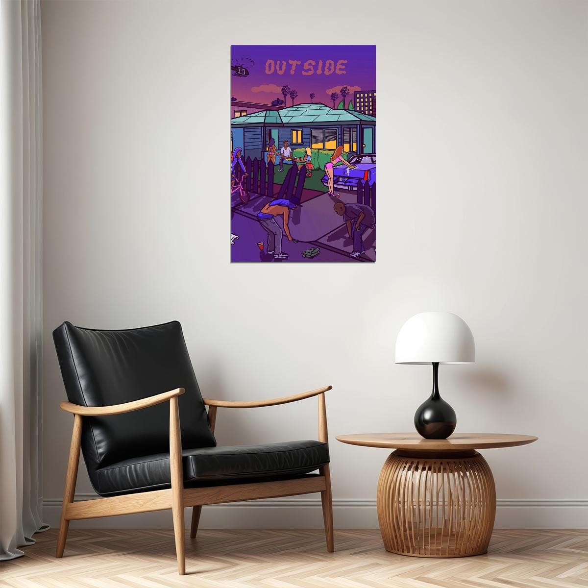 Bino Rideaux Outside Music Poster Wall Art Print Home Wall Decor - xonomax
