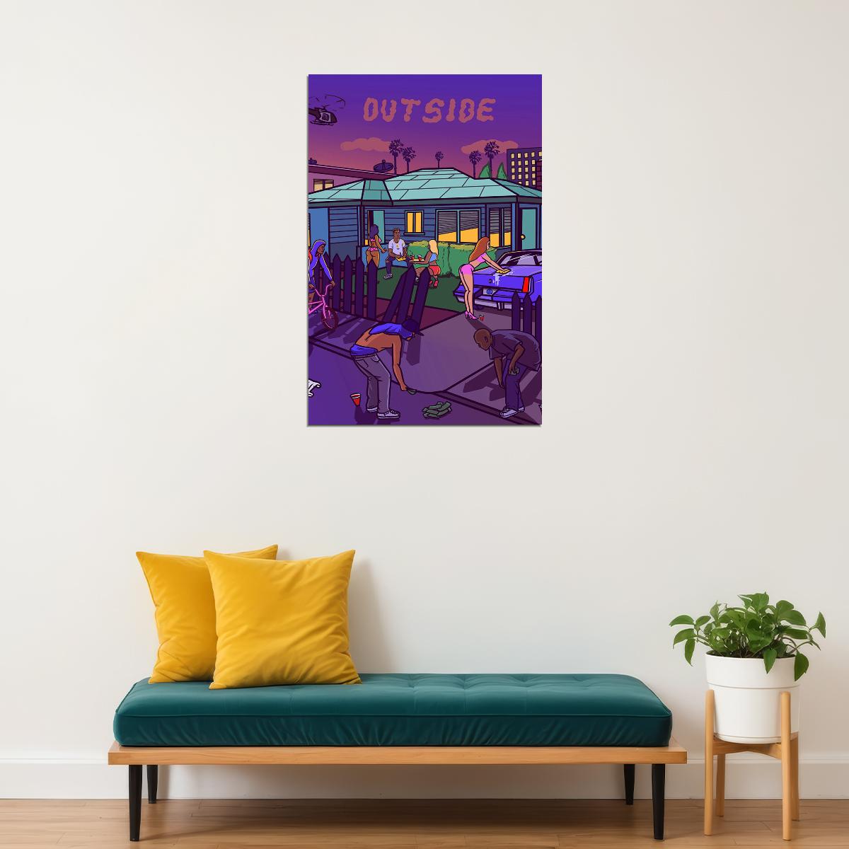 Bino Rideaux Outside Music Poster Wall Art Print Home Wall Decor - xonomax