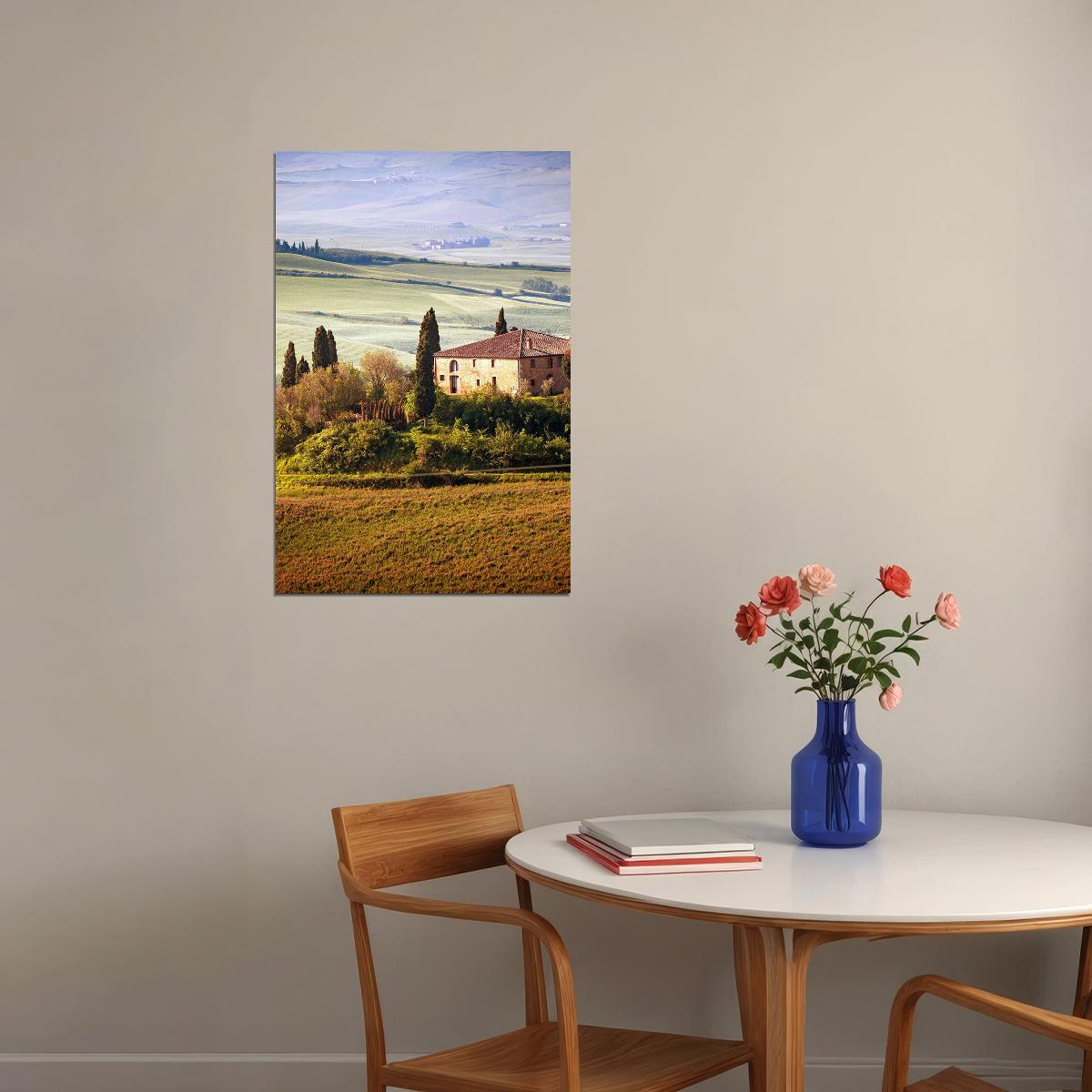 Tuscan Countryside Wide Land Nature Picture Poster Wall Art Print Home Wall Decor