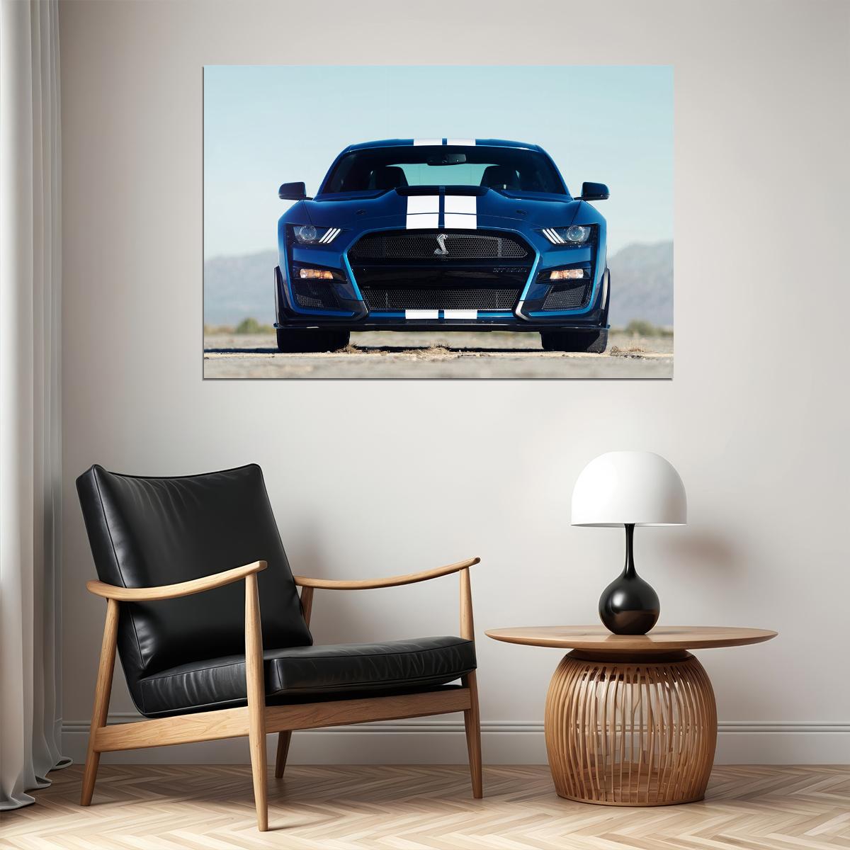 Ford Mustang Shelby Gt500 Sports Car Racing Car Poster Wall Art Print Home Wall Decor - xonomax