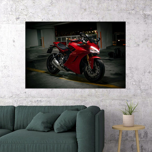 Ducati Supersport S Motorcycle Design Speed Poster Wall Art Print Home Wall Decor - xonomax