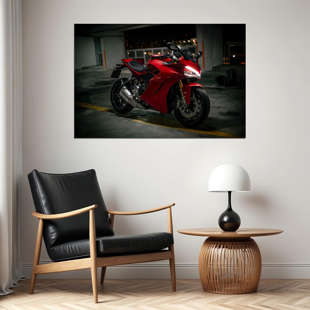 Ducati Supersport S Motorcycle Design Speed Poster Wall Art Print Home Wall Decor - xonomax