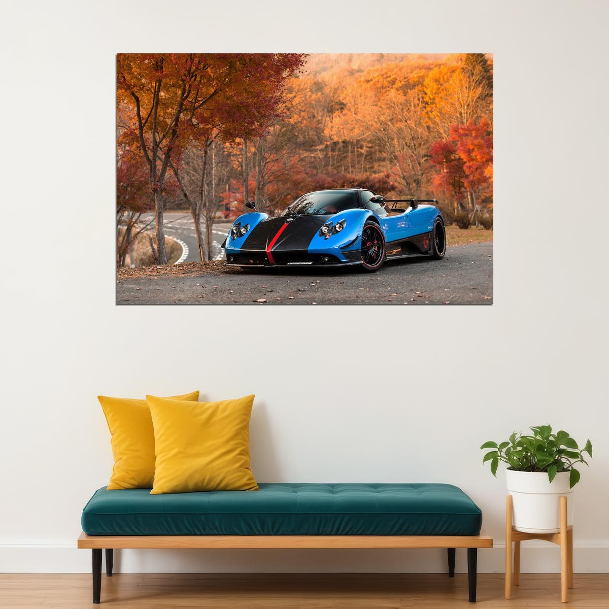 Pagani Zonda Cinque Roadster Racing Car Auto Poster Wall Art Print Home Wall Decor - xonomax
