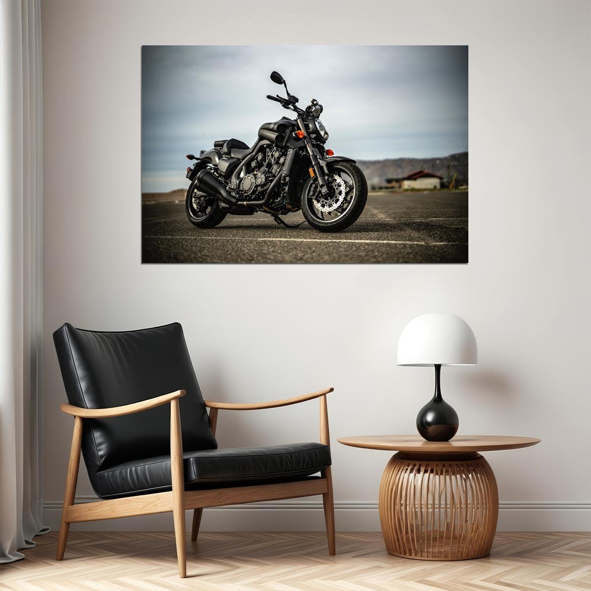 Yamaha V Max Classic Bike Sports Bike Poster Wall Art Print Home Wall Decor - xonomax
