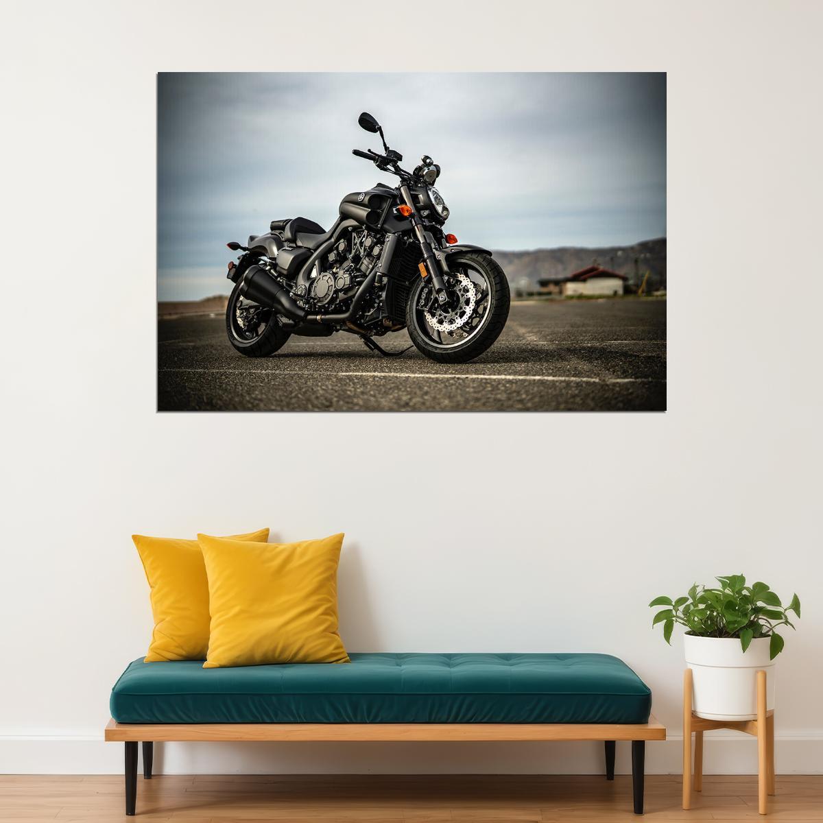 Yamaha V Max Classic Bike Sports Bike Poster Wall Art Print Home Wall Decor - xonomax