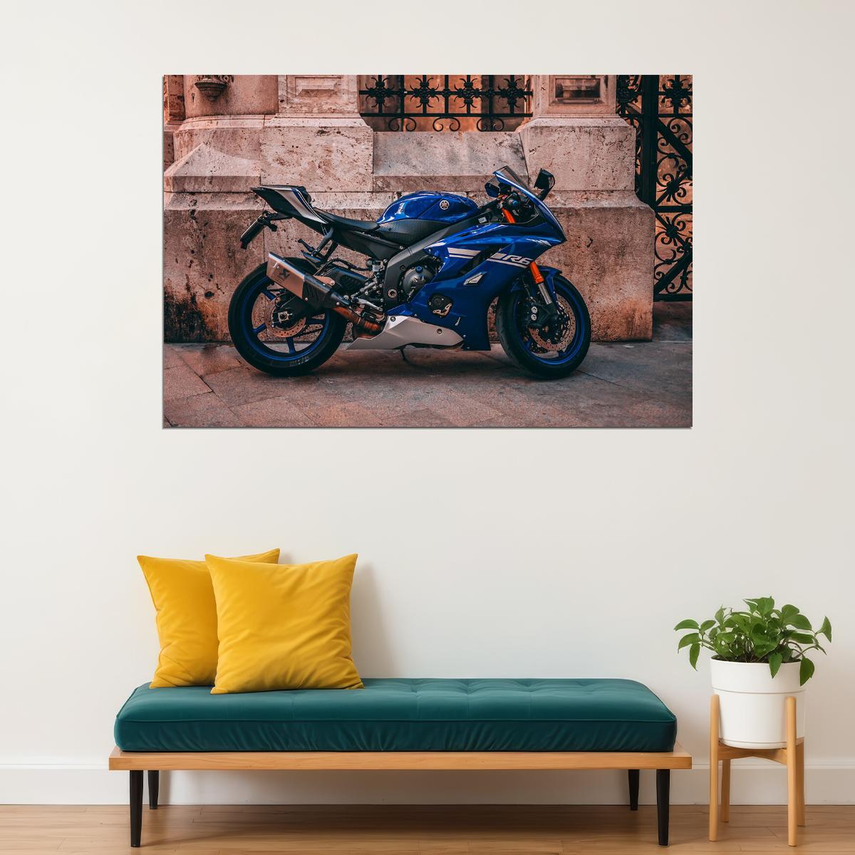 Yamaha R6 Sports Motocycle Luxury Bike Poster Wall Art Print Home Wall Decor - xonomax