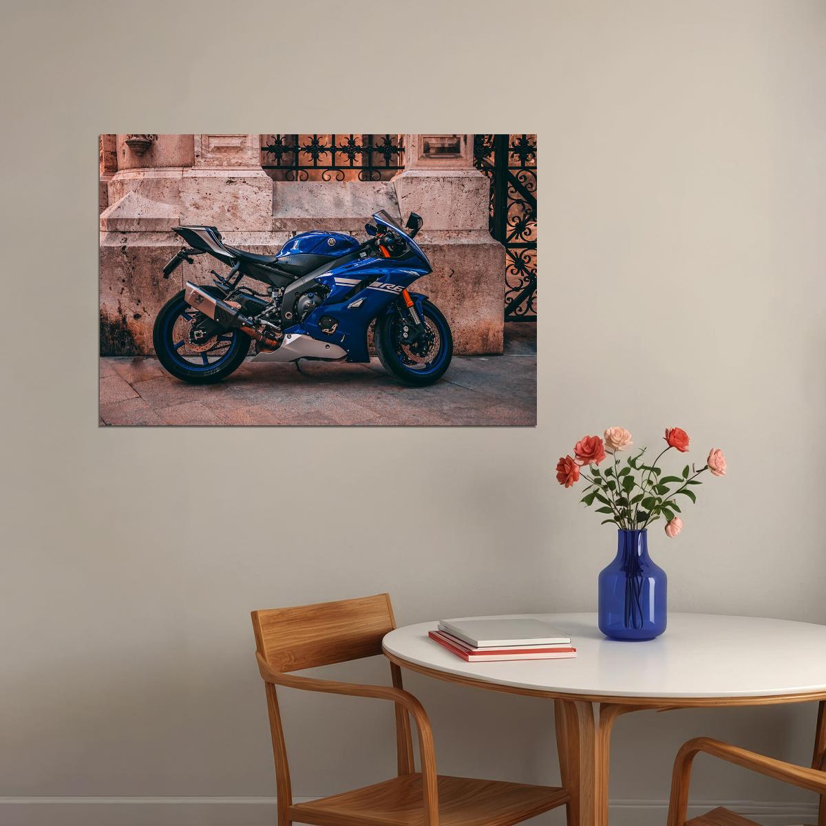Yamaha R6 Sports Motocycle Luxury Bike Poster Wall Art Print Home Wall Decor - xonomax
