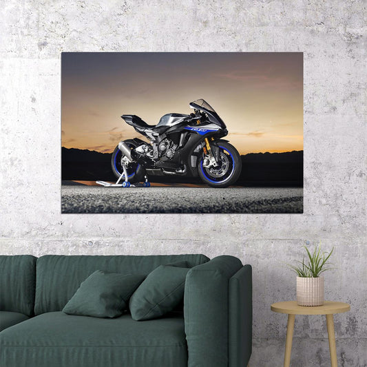 Yamaha Yzf R1m Racing Motorcycle Sports Motorcycle Poster Wall Art Print Home Wall Decor - xonomax
