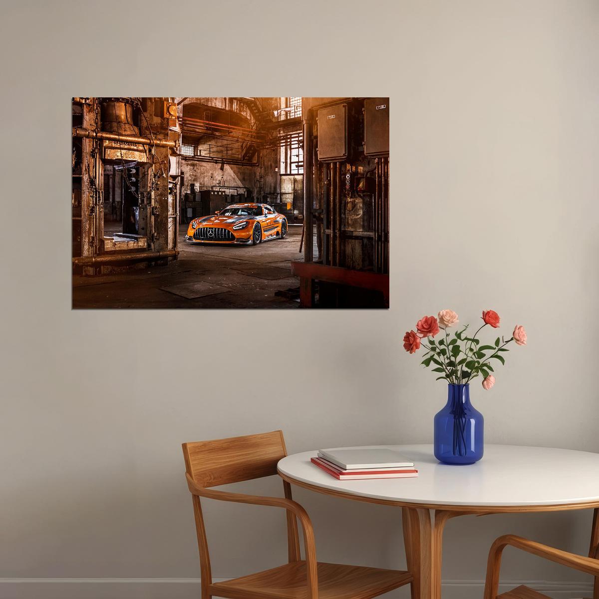 Mercedes Amg Gt3 Sports Car Racing Car Vehicle Poster Wall Art Print Home Wall Decor - xonomax