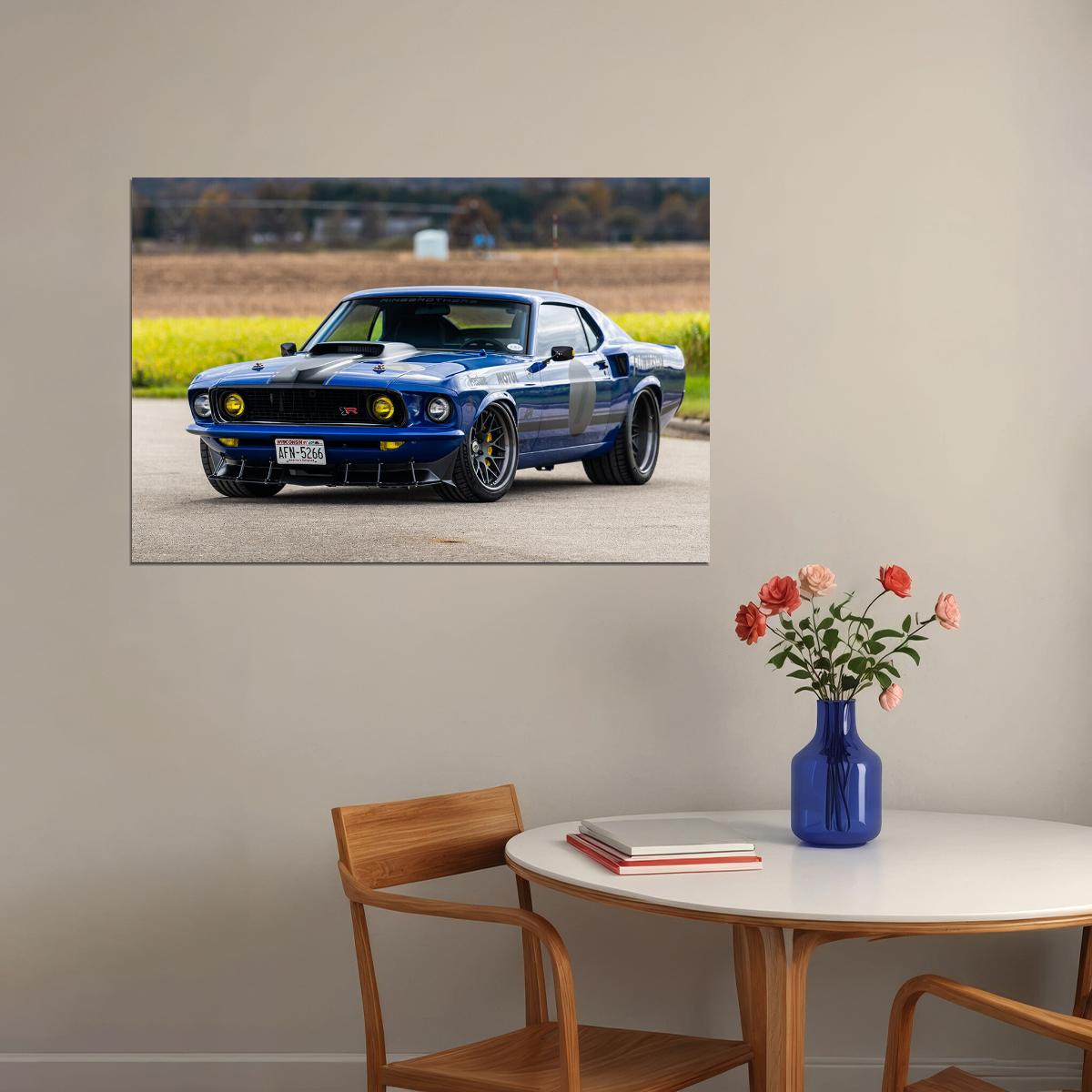 Ford Mustang Unkl 1969 Ringbrothers Poster Wall Art Print Home Wall Decor - xonomax